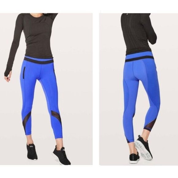 Lululemon Inspire Tight II 25" Blazer Blue / Black Size 6 Active Wear Running - Picture 1 of 9
